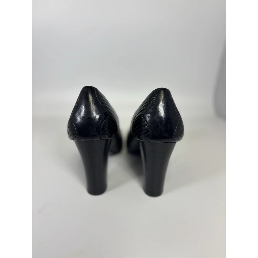 Nine West Black Peep Toe Heels Size 10